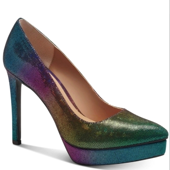 New w/Box Thalia Sodi Joey Pointy-Toe Rainbow Bling Platform Stilettos Size 6 - Picture 4 of 4